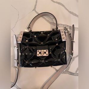 VALENTINO purse. Gold , silver, black and white. OK condition- a few studs miss